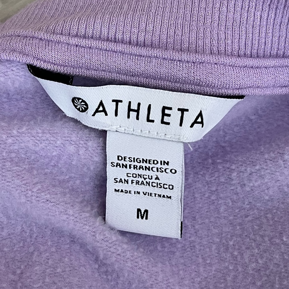 {Athleta} Coaster Luxe Pullover Sweatshirt in Lilac Purple - Women's Medium - Picture 8 of 9